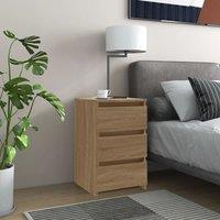 Berkfield Home Bed Cabinet Sonoma Oak 40x35x62.5 cm Engineered Wood in Brown