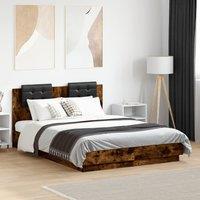 Berkfield Home Bed Frame without Mattress Smoked Oak 120x190 cm Small Double in Brown