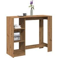 Berkfield Home Bar Table with Shelf Artisan Oak 124x46x103.5 cm Engineered Wood in Brown