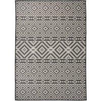 Berkfield Home Outdoor Flatweave Rug 120x170 cm Black Stripes | Size: Medium