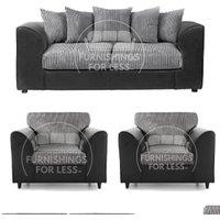Luxor Jumbo Cord 3 + 1 + 1 Fabric 3 Piece Sofa Suite - Scatter Back