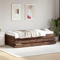 Berkfield Home Daybed with Drawers without Mattress Brown Oak 90x200 cm
