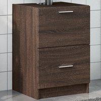 Berkfield Home Sink Cabinet Brown Oak 40x37x59 cm Engineered Wood | Size: 40 x 37 x 59 cm