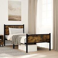 Berkfield Home Metal Bed Frame without Mattress Smoked Oak 80x200 cm in Brown