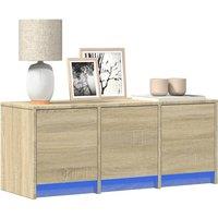 Berkfield Home TV Cabinet with LED Sonoma Oak 97x34x40 cm Engineered Wood in Brown | Size: 97 x 34 x 40 cm