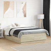 Berkfield Home Bed Frame without Mattress Sonoma Oak 120x190 cm Small Double in Brown