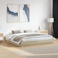 Berkfield Home Bed Frame without Mattress Sonoma Oak 200x200 cm in Brown