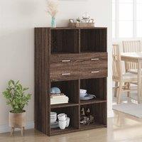 Berkfield Home Highboard Brown Oak 80x42.5x124 cm Engineered Wood