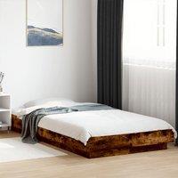 Berkfield Home Bed Frame without Mattress Smoked Oak 100x200 cm in Brown