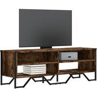 Berkfield Home TV Cabinet Smoked Oak 122x34x41 cm Engineered Wood in Brown | Size: 122 x 34 x 41 cm
