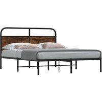 Berkfield Home Bed Frame Without Mattress 120x190 cm Small Double Smoked Oak Engineered Wood in Brown