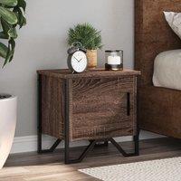 Berkfield Home Bedside Cabinet Brown Oak 40x30x40 cm Engineered Wood | Size: 40 x 30 x 40 cm
