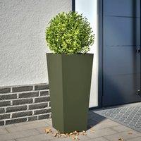 Berkfield Home Garden Planter Olive Green 35x35x75 cm Steel | Size: 35 x 35 x 75 cm