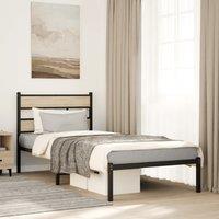 Berkfield Home Metal Bed Frame without Mattress Sonoma Oak 75x190 cm Small Single in Brown