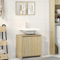 Berkfield Home Bathroom Furniture Set Sonoma Oak Engineered Wood in Brown