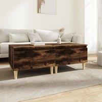 Berkfield Home Side Tables 2 pcs Smoked Oak 50x46x35 cm Engineered Wood in Brown | Size: 50 x 46 x 35 cm