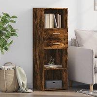 Berkfield Home Highboard Smoked Oak 40x42.5x124 cm Engineered Wood in Brown