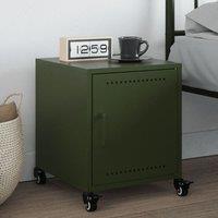 Berkfield Home Bedside Cabinet Olive Green 36x39x43.5 cm Steel