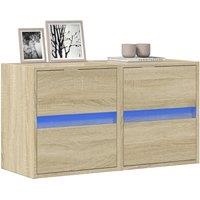 Berkfield Home TV Wall Cabinets with LED Lights 2 pcs Sonoma Oak 41x31x45 cm in Brown | Size: 41 x 31 x 45 cm