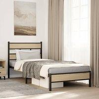 Berkfield Home Bed Frame without Mattress Sonoma Oak 100x200 cm Engineered Wood in Brown