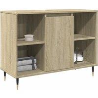 Berkfield Home Bathroom Cabinet Sonoma Oak 80x33x60 cm Engineered Wood in Brown | Size: 80 x 33 x 60 cm