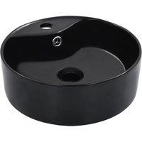 Berkfield Home Wash Basin with Overflow 36x13 cm Ceramic Black