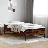 Berkfield Home Bed Frame without Mattress Smoked Oak 100x200 cm in Brown
