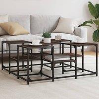Berkfield Home Coffee Table Brown Oak 91x91x40 cm Engineered Wood | Size: 91 x 91 x 40 cm