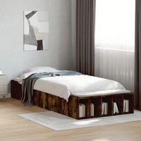 Berkfield Home Bed Frame without Mattress Smoked Oak 100x200 cm in Brown