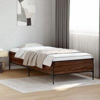 Berkfield Home Bed Frame without Mattress Brown Oak 100x200 cm