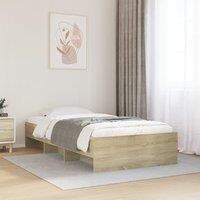 Berkfield Home Bed Frame without Mattress Sonoma Oak 100x200 cm Engineered Wood in Brown
