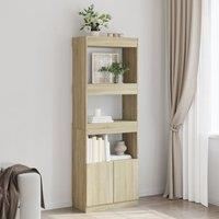 Berkfield Home Highboard Sonoma Oak 63x33x180 cm Engineered Wood in Brown | Size: 63 x 33 x 180 cm