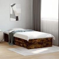 Berkfield Home Bed Frame with Drawers without Mattress Smoked Oak 90x190 cm Single in Brown