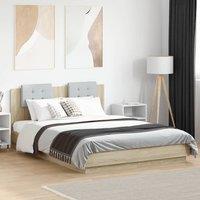 Berkfield Home Bed Frame without Mattress Sonoma Oak 150x200 cm King Size in Brown