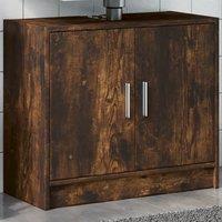 Berkfield Home Sink Cabinet Smoked Oak 63x29x55 cm Engineered Wood in Brown | Size: 63 x 29 x 55 cm