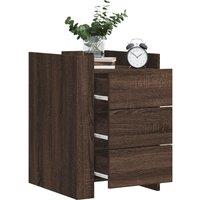 Berkfield Home Bedside Cabinet Brown Oak 45x50x65 cm Engineered Wood | Size: 45 x 50 x 65 cm