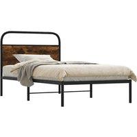 Berkfield Home Bed Frame Without Mattress 100x200 cm Smoked Oak Engineered Wood in Brown