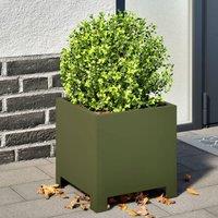 Berkfield Home Garden Planters 2 pcs Olive Green 30x30x30 cm Steel | Size: 30 x 30 x 30 cm
