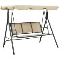 Berkfield Home Garden Swing Chair with Canopy Anthracite & Sand in Black