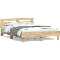 Bed Frame without Mattress Sonoma Oak 140x200 cm