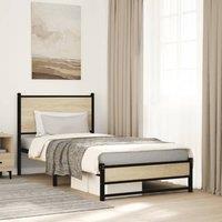 Berkfield Home Metal Bed Frame without Mattress Sonoma Oak 80x200 cm in Brown