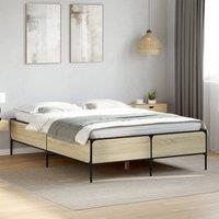 Berkfield Home Bed Frame without Mattress Sonoma Oak 140x200 cm in Brown