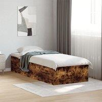 Berkfield Home Bed Frame without Mattress Smoked Oak 100x200 cm in Brown