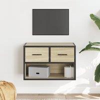 Berkfield Home TV Cabinet Sonoma Oak 60x31x39.5 cm Engineered Wood & Metal in Brown