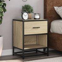 Berkfield Home Bedside Cabinet Sonoma Oak 40x31x50 cm Engineered Wood in Brown | Size: 40 x 31 x 50 cm