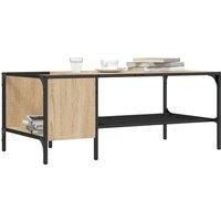 Berkfield Home Coffee Table with Rack Sonoma Oak 100x51x40 cm Engineered Wood in Brown | Size: 100 x 51 x 40 cm