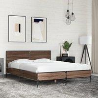Berkfield Home Bed Frame without Mattress Brown Oak 120x190 cm Small Double