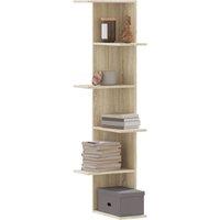 Berkfield Home Wall Corner Shelf Sonoma Oak 36.5x36.5x140 cm Engineered Wood in Brown