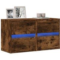 TV Wall Cabinets with LED Lights 2 pcs Smoked Oak 41x31x45 cm