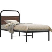 Berkfield Home Bed Frame Without Mattress 75x190 cm Small Single Brown Oak Engineered Wood